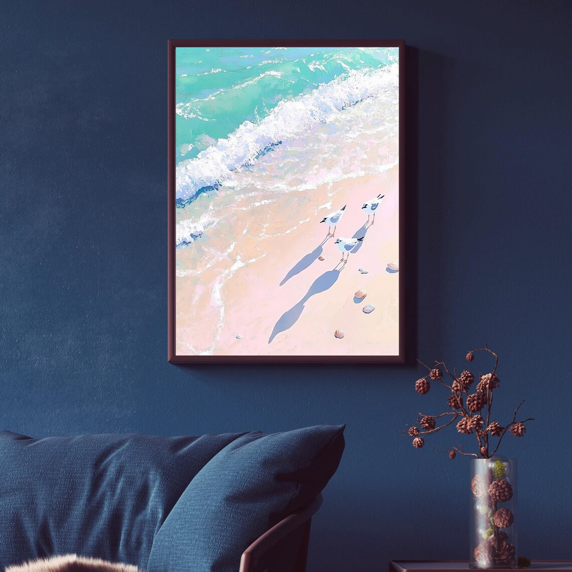 Seabird Art Print, Pastel Coastal Beach Decor - Image 5