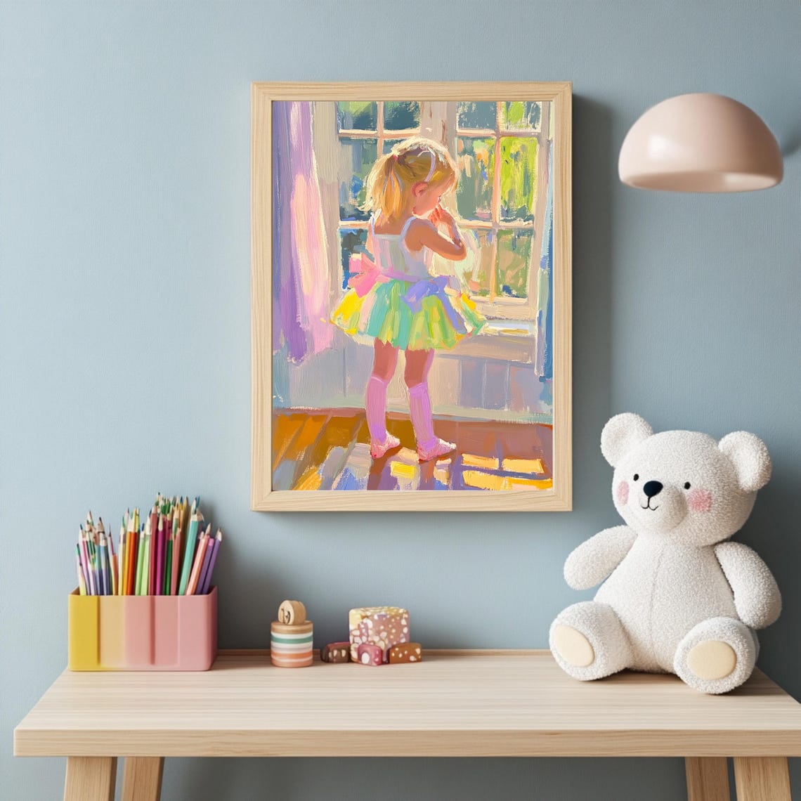 Ballet Girl Art Print Pastel Nursery Wall Decor Ballerina Illustration Whimsical Kids Room Art Dance Studio Decor - Image 3