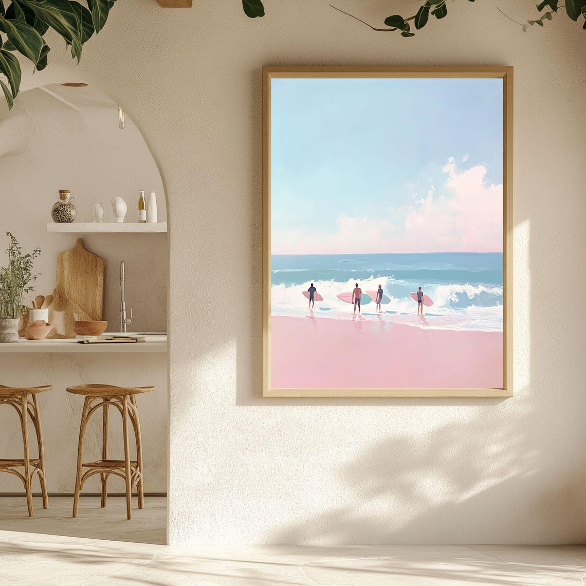 Surfer Beach Art Print, Tropical Ocean Waves - Image 4