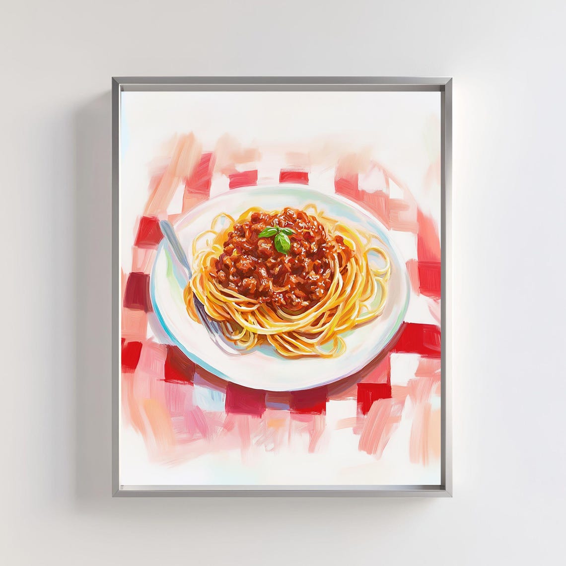 Spaghetti Bolognese Plate Italian Pasta Food Kitchen Art Poster