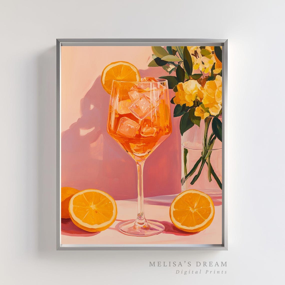 Aperol Spritz Cocktail Orange Citrus Summer Italian Bar Art Poster