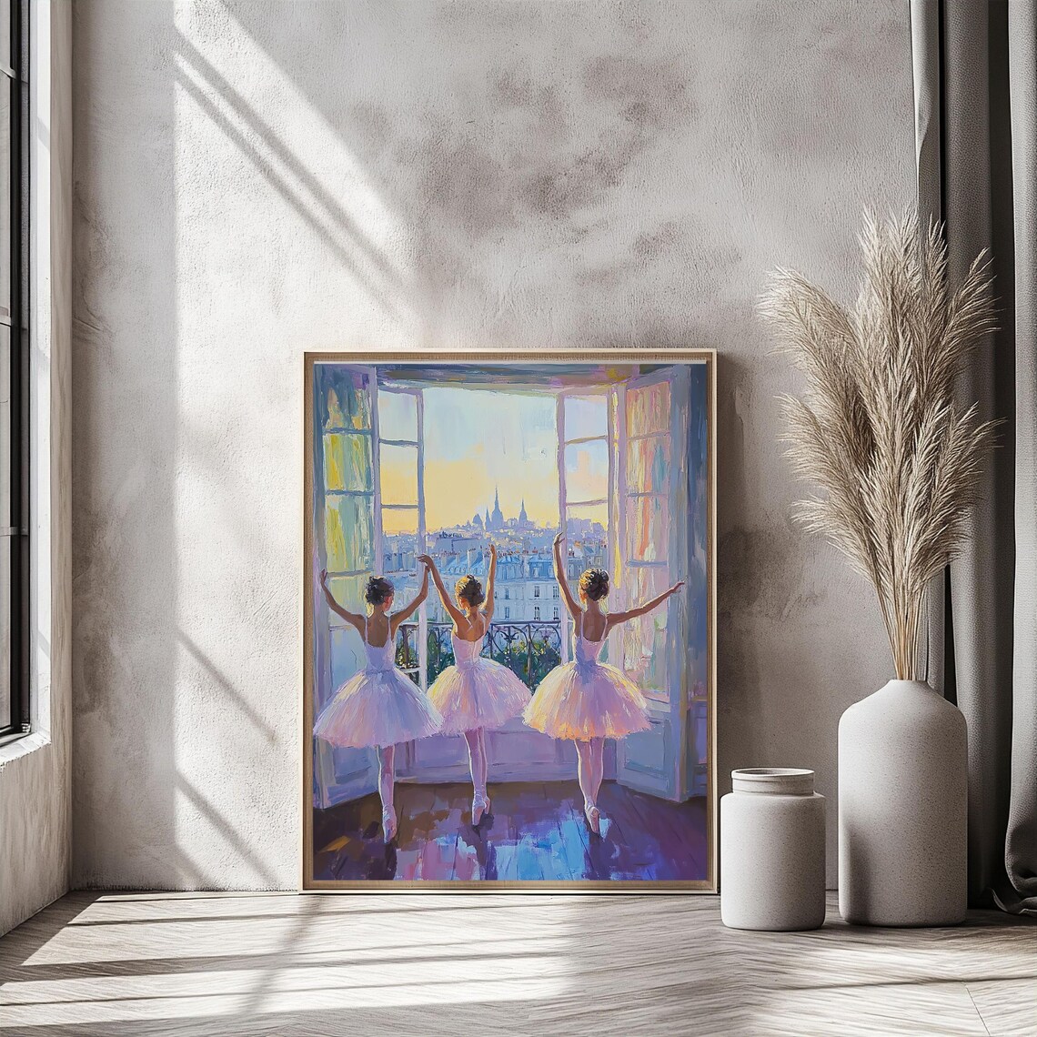 Ballerina Wall Art, Parisian Sunset Scene Art Print - Image 2