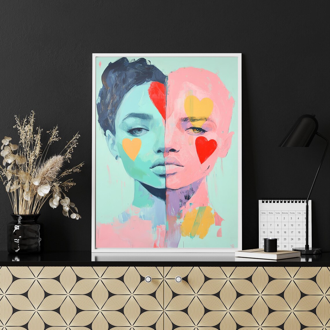 Abstract Portrait, Colorful Modern Face Art Print - Image 2