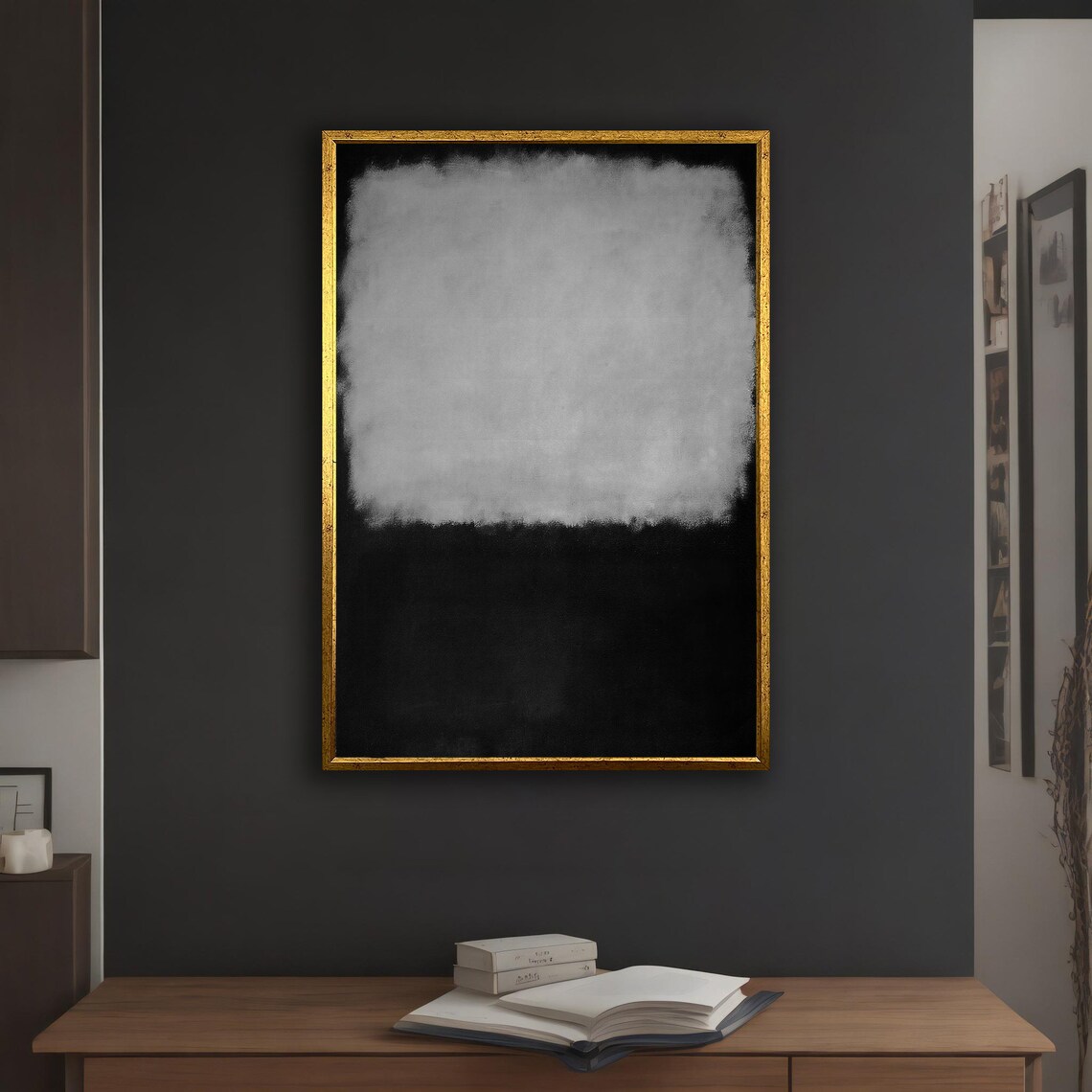 Mark Rothko-Inspired Gray Black Abstract Art Print - Image 5