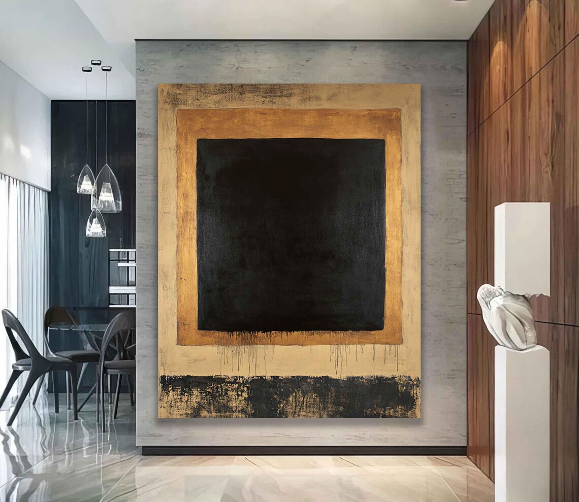 Mark Black And Orange Wall Art Mark Rothko Production Modern Wall Art Abstract Art Black And Orange Abstract - Image 2