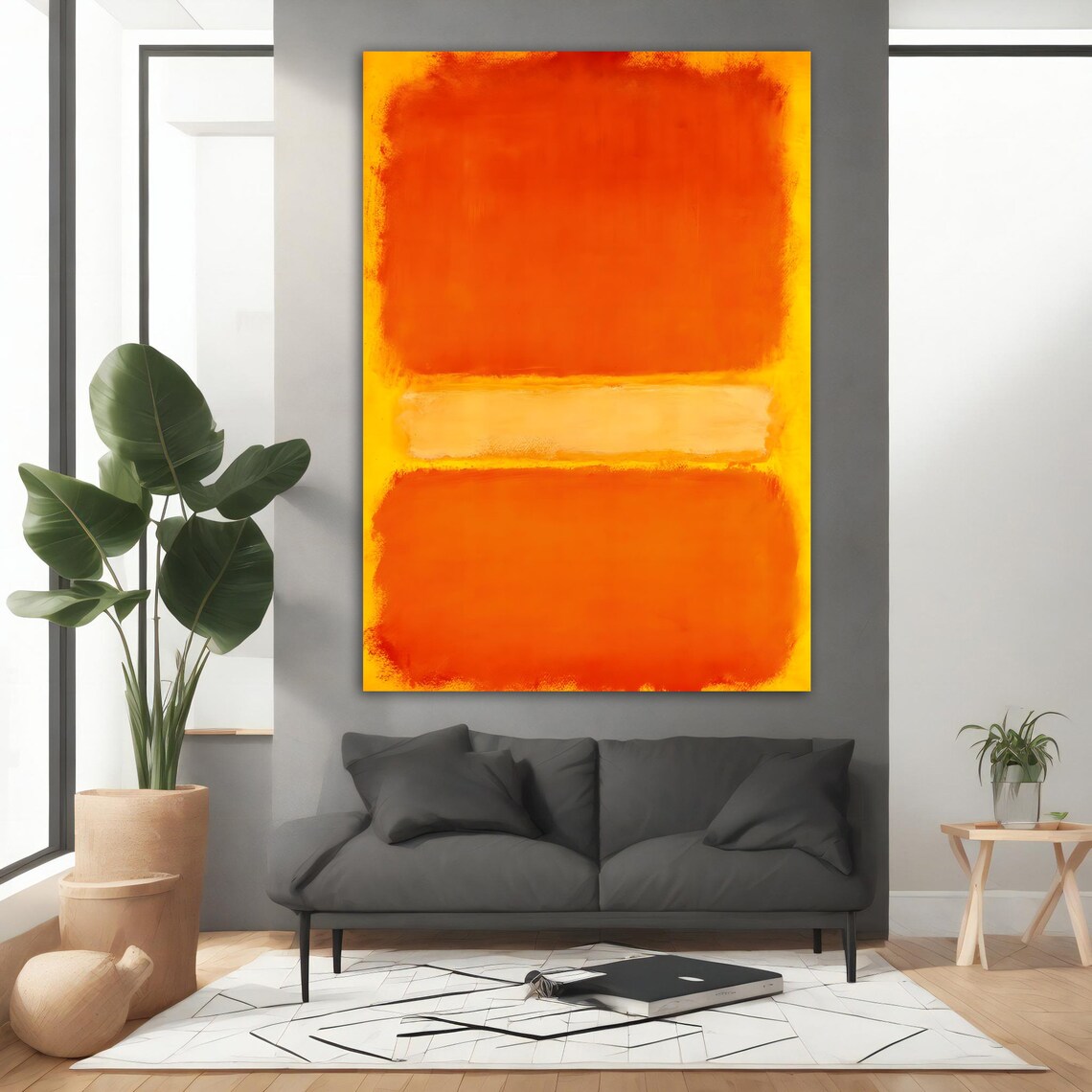 Mark Rothko-Inspired Orange Yellow Abstract Art Print - Image 5