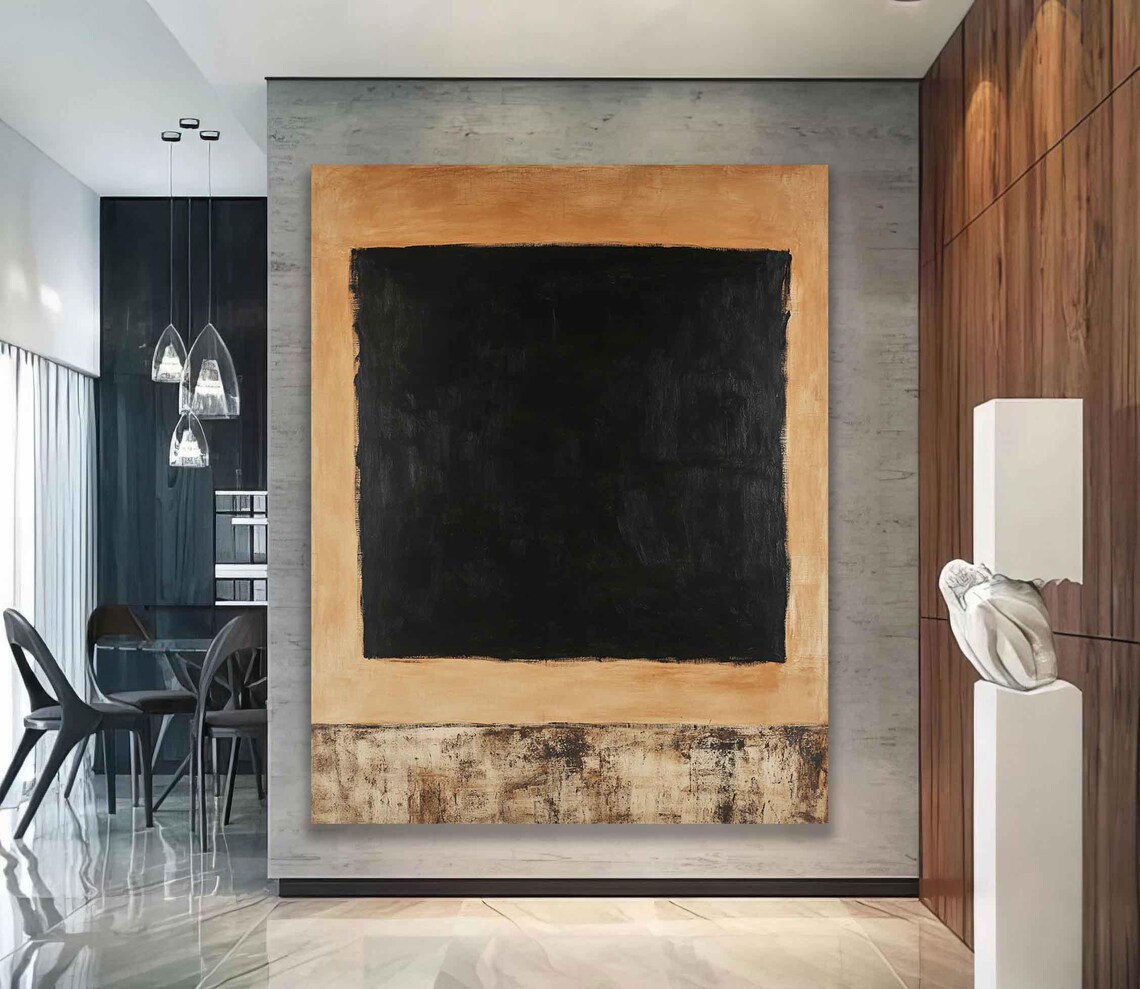 Mark Black And Orange Wall Art Mark Rothko Production Modern Wall Art Abstract Art Black And Orange Abstract - Image 2