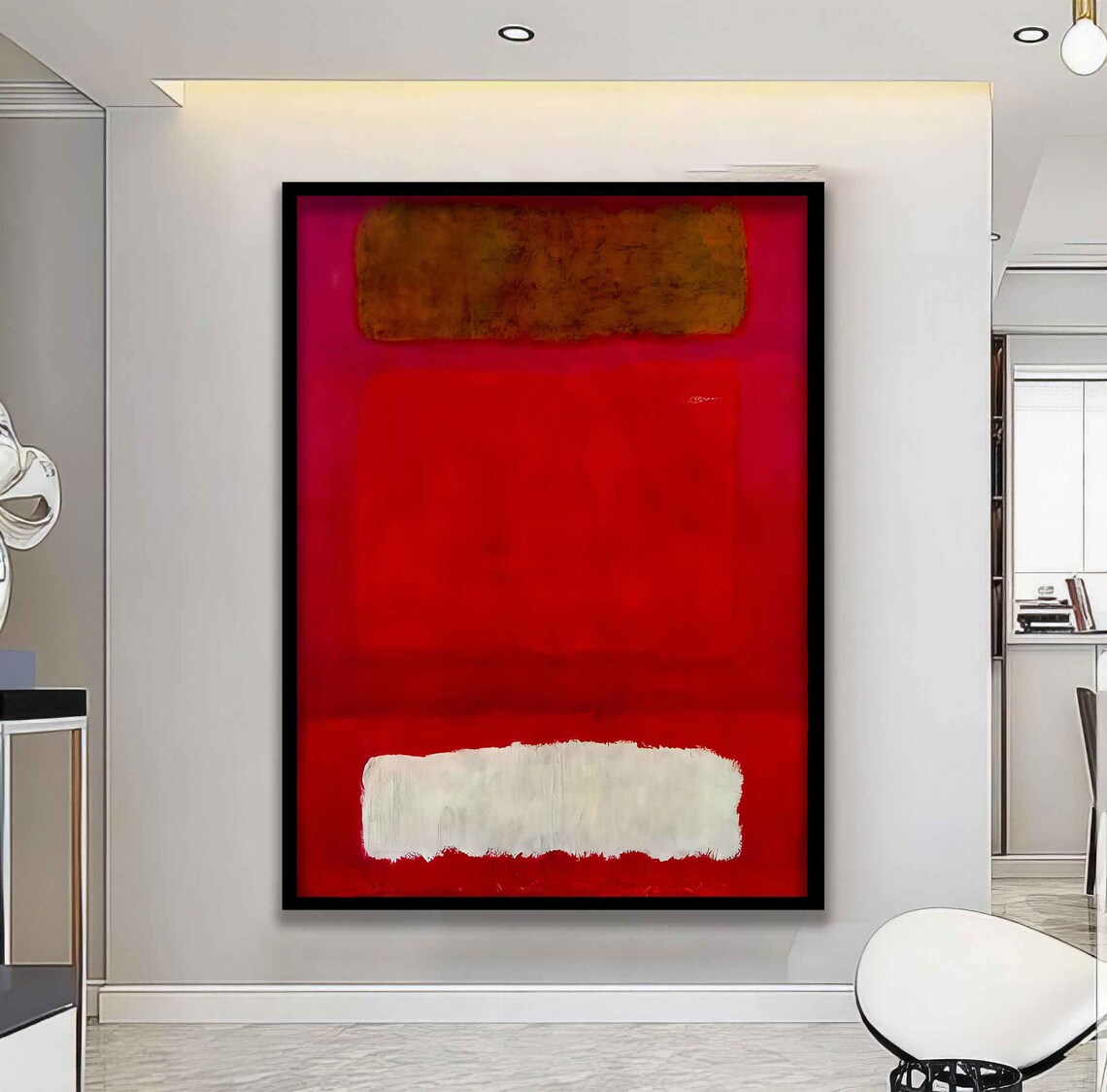 Mark Rothko Style Red Brown White Color Field Abstract Painting Poster - Image 2