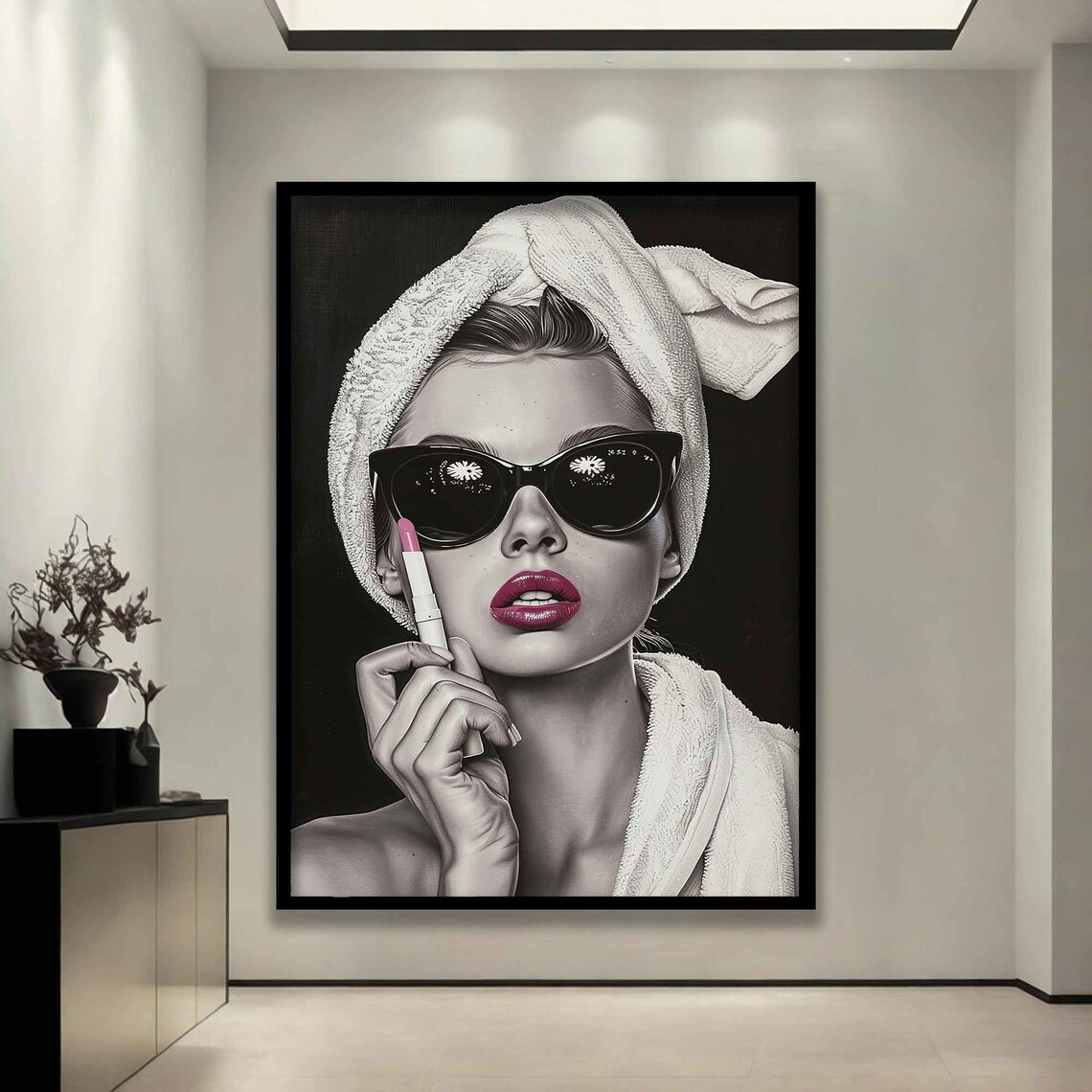 Woman Applying Lipstick Poster, Fashion Portrait - Image 3