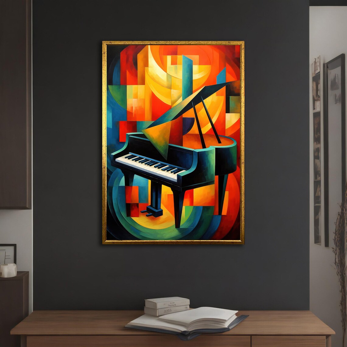 Cubist Grand Piano Colorful Geometric Abstract Music Art Piano Poster - Image 3