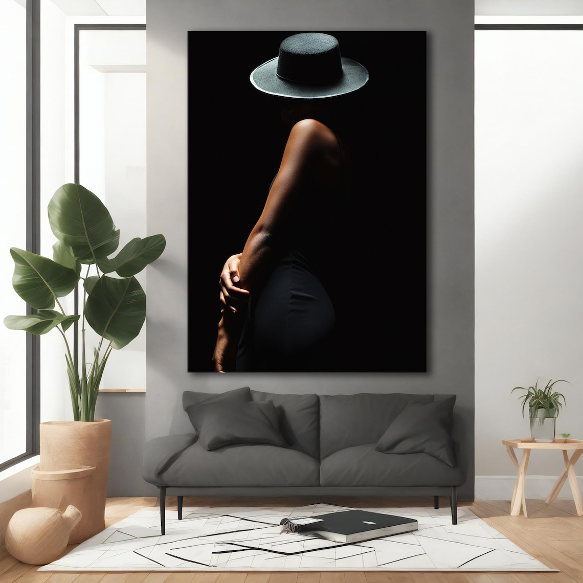 Mysterious Woman In Black Hat, Art Print - Image 3