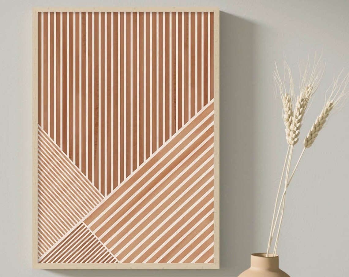 Geometric Stripes Minimalist Abstract Art Print