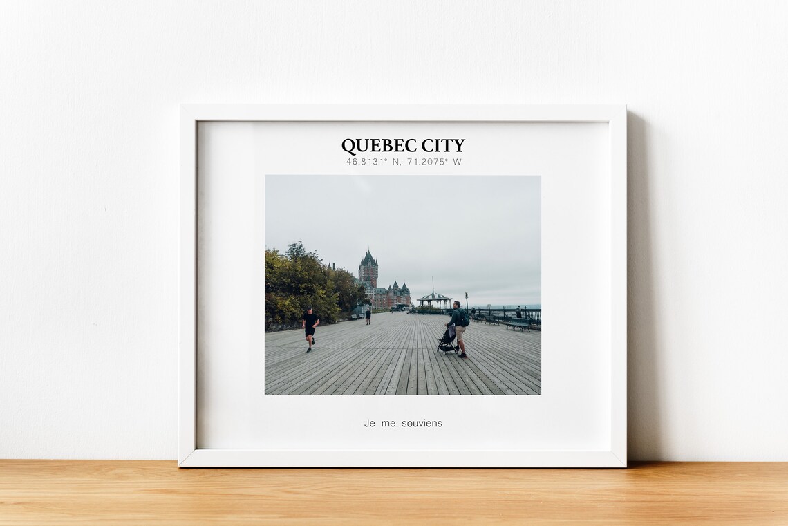 Quebec City Chateau Frontenac Terrace View Vintage Travel Print