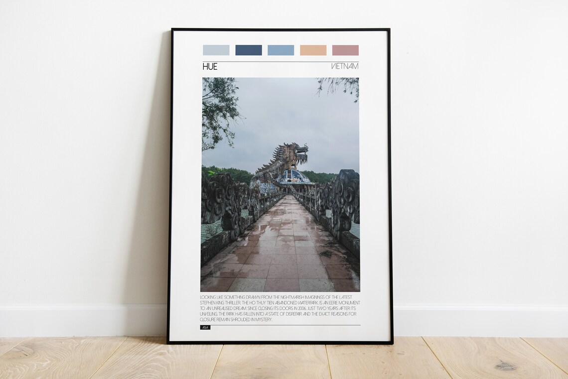 Hue Vietnam Dragon Bridge Abandoned Waterpark Photo Travel Print