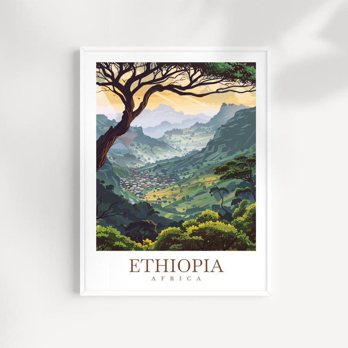 Ethiopia Travel Print East Africa Poster Wall Art Ethiopia Wall Hanging Home Dcor Ethiopia Gift Art Lovers Wall Art Ethiopia Travel Print