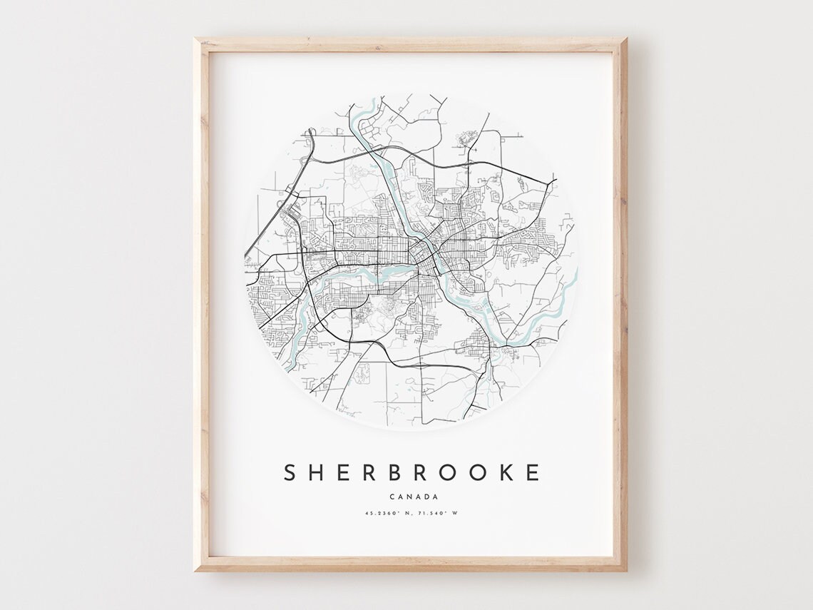 Sherbrooke Map Print Modern City Wall Art