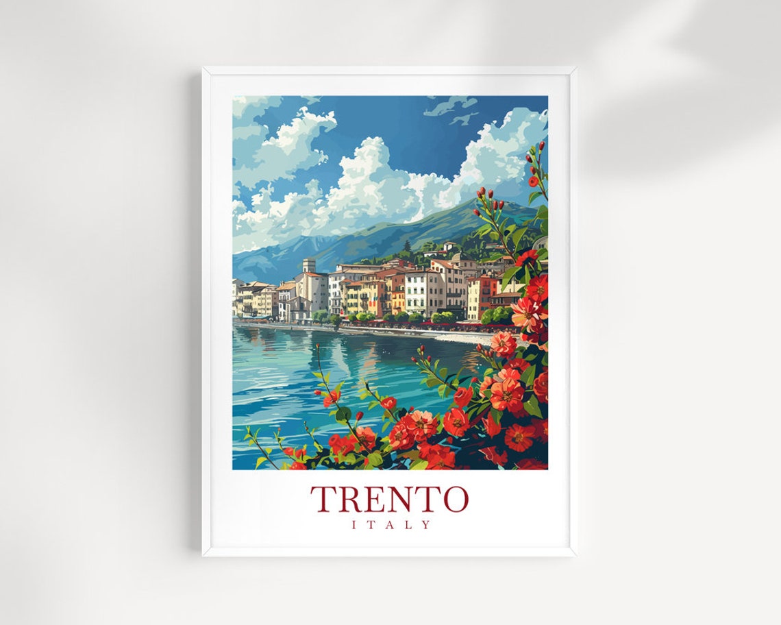 Trento Travel Print Wall Art Italy Wall Hanging Trento Home Decoration Trento Gift Art Lovers Wall Art Print Trento Italy Print Gift