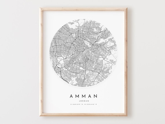 Amman Map Print Modern City Street Art Poster