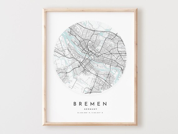 Bremen Map Print City Street Poster Germany Wall Art