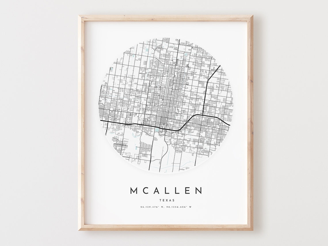 Mcallen Texas Map Print City Street Art Poster