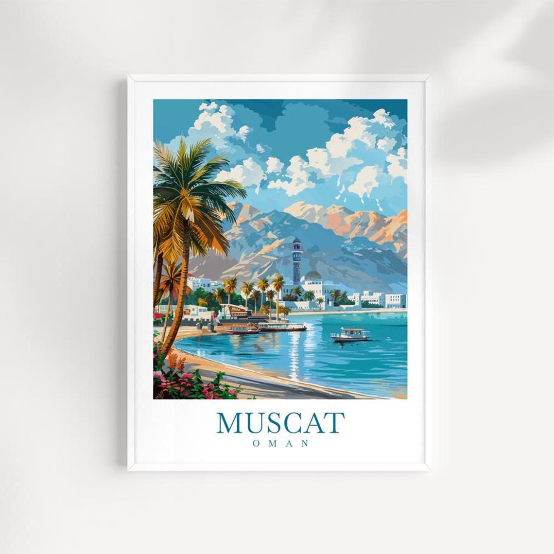 Muscat Travel Print Muscat Poster Wall Art Muscat Home Dcor Muscat Gift Art Lovers Muscat Travel Print Oman Wall Art