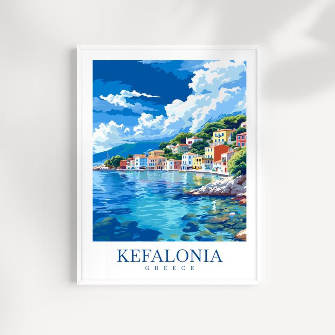 Kefalonia Travel Print Wall Art Greece Poster Wall Hanging Home Decoration Kefalonia Gift Art Lovers Wall Art Print Kefalonia Greece Print