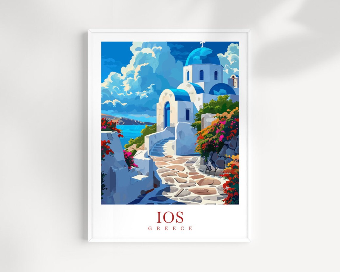 Ios Greece Travel Poster, Greece Wall Art
