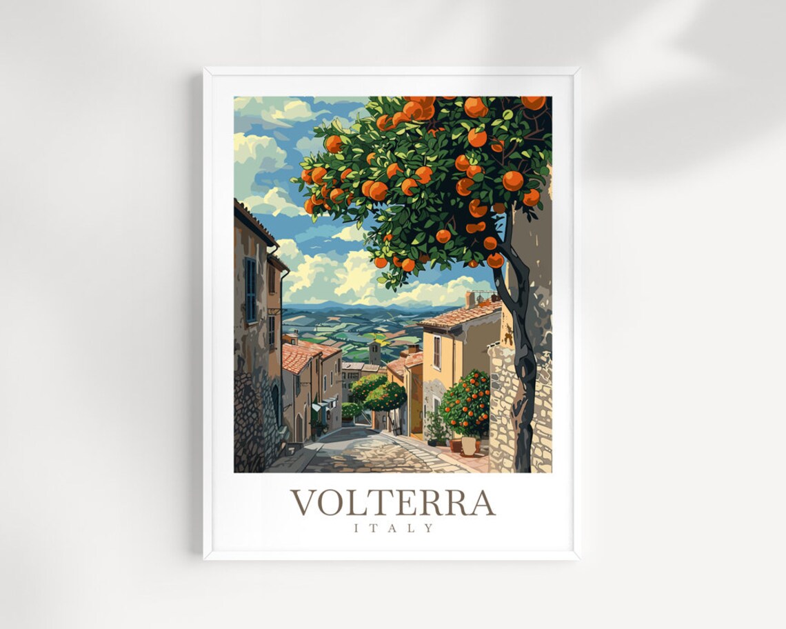 Volterra Travel Poster, Italy Wall Decor