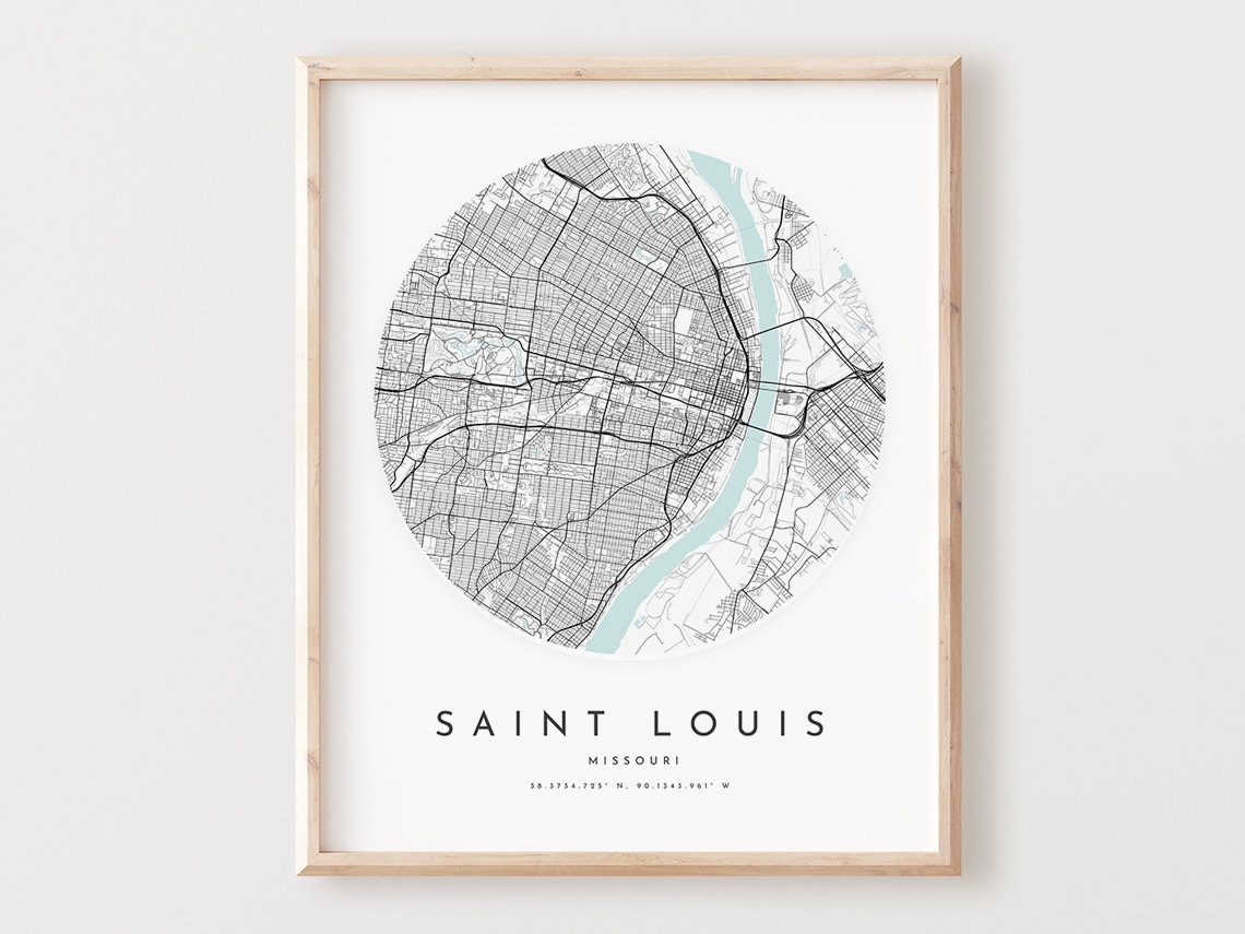 Saint Louis Map Print Modern City Wall Art Missouri Decor