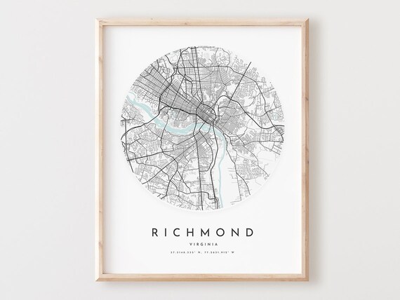 Richmond Virginia Map Print Modern City Wall Art