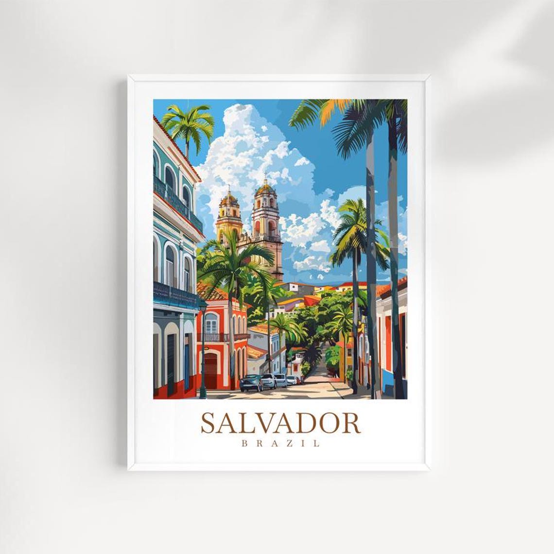 Salvador Travel Print Brazil Poster Salvador Wall Art Salvador Wall Hanging Salvador Gift Lovers Wall Art Brazil Travel Gift