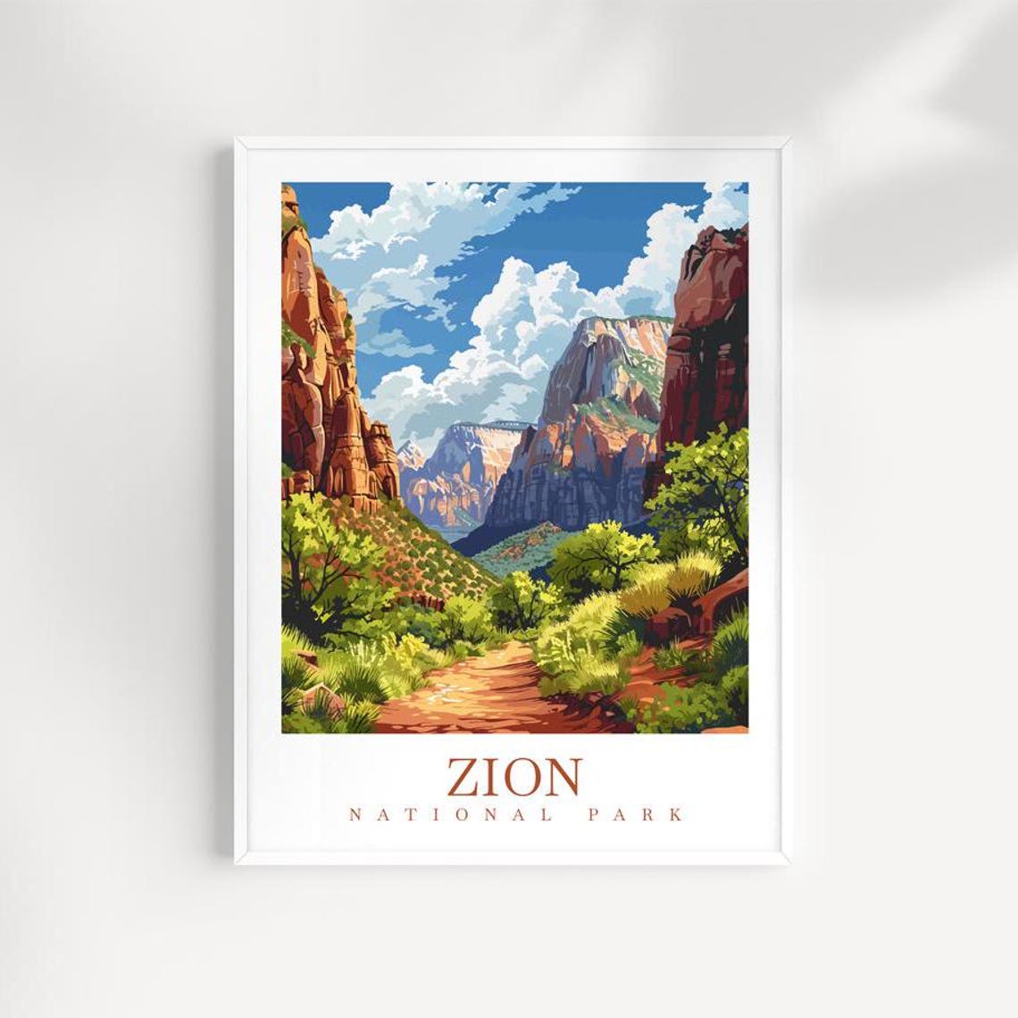 Zion National Park Travel Print Zion Wall Art Zion Wall Hanging Zion Home Dcor Zion Gift Art Lovers Zion Art Lover Zion Gift