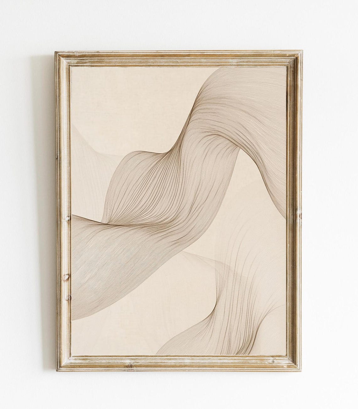 Neutral Abstract S Curve Line Art Minimalist Modern Flow Poster