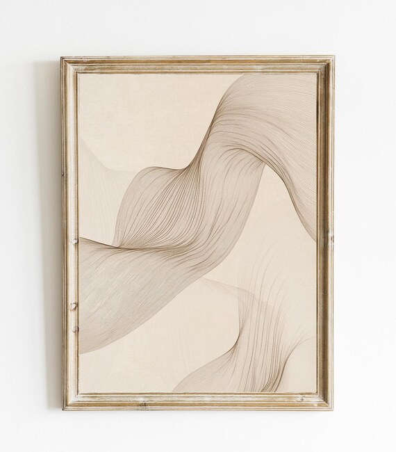 Abstract Art Neutral Boho Wall Decor Modern Print Organic Bohemian E303