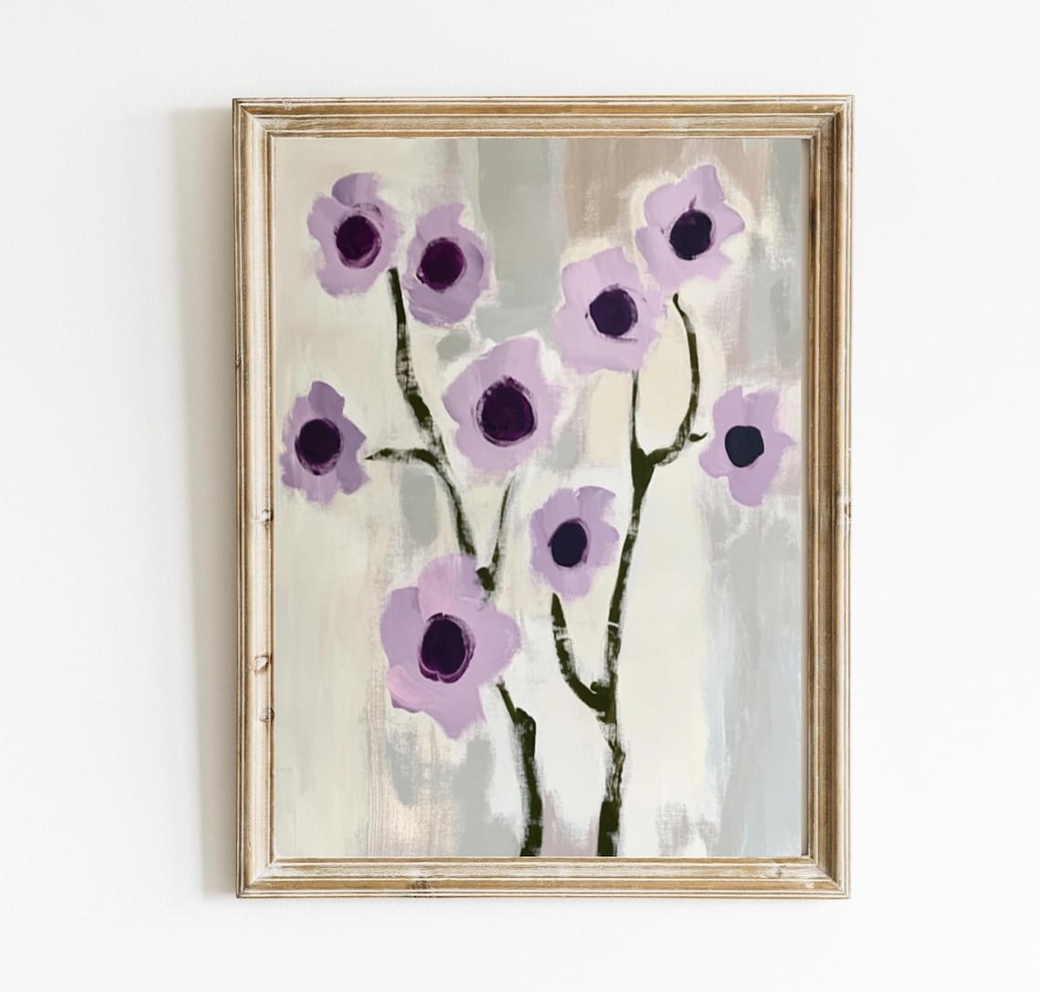 Abstract Floral Print Art Modern Boho Wall Summer Poster Minimalist Nursery E376