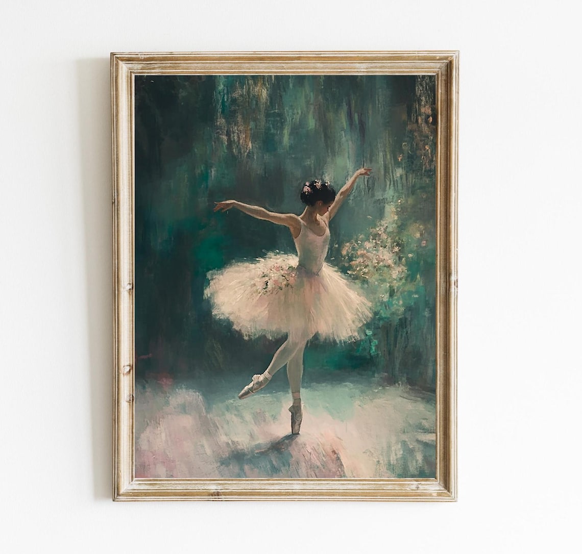 Ballerina Girls Bedroom Art Print, Minimalist Decor