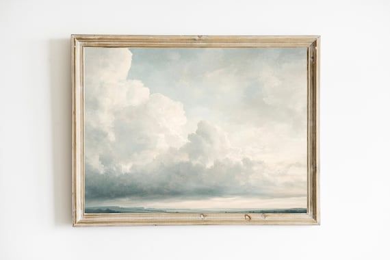 Vintage Cloud Study Oil Painting English Countryside Art Poster