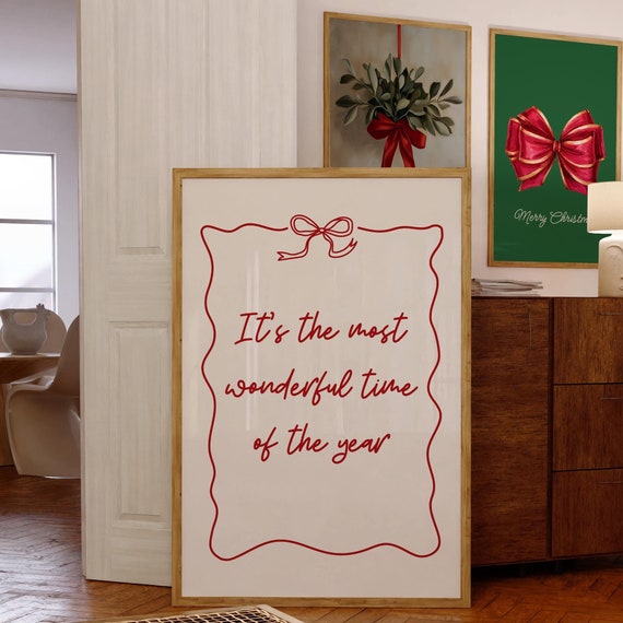 Minimalist Red Christmas Quote Art Print
