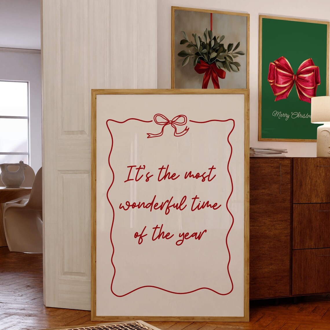 Minimalist Red Christmas Quote Art Print