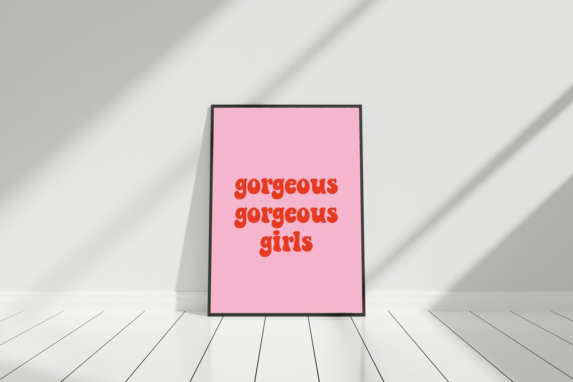Gorgeous Girls Print Tiktok Print Wall Art Home Decor Poster Pink Print Print Instant Print Hot Pink Print Girls Print - Image 2