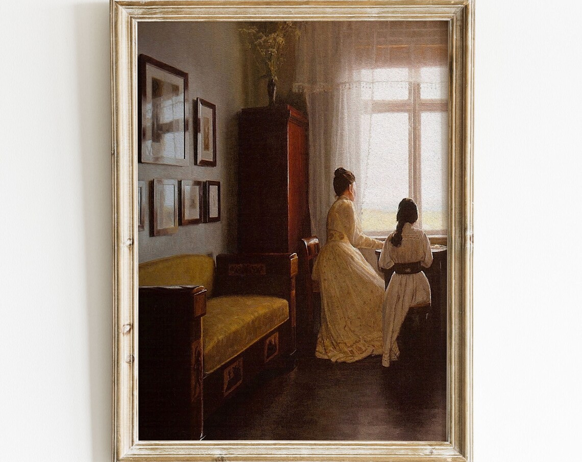 Mother and Daughter Vintage Portrait Art Print