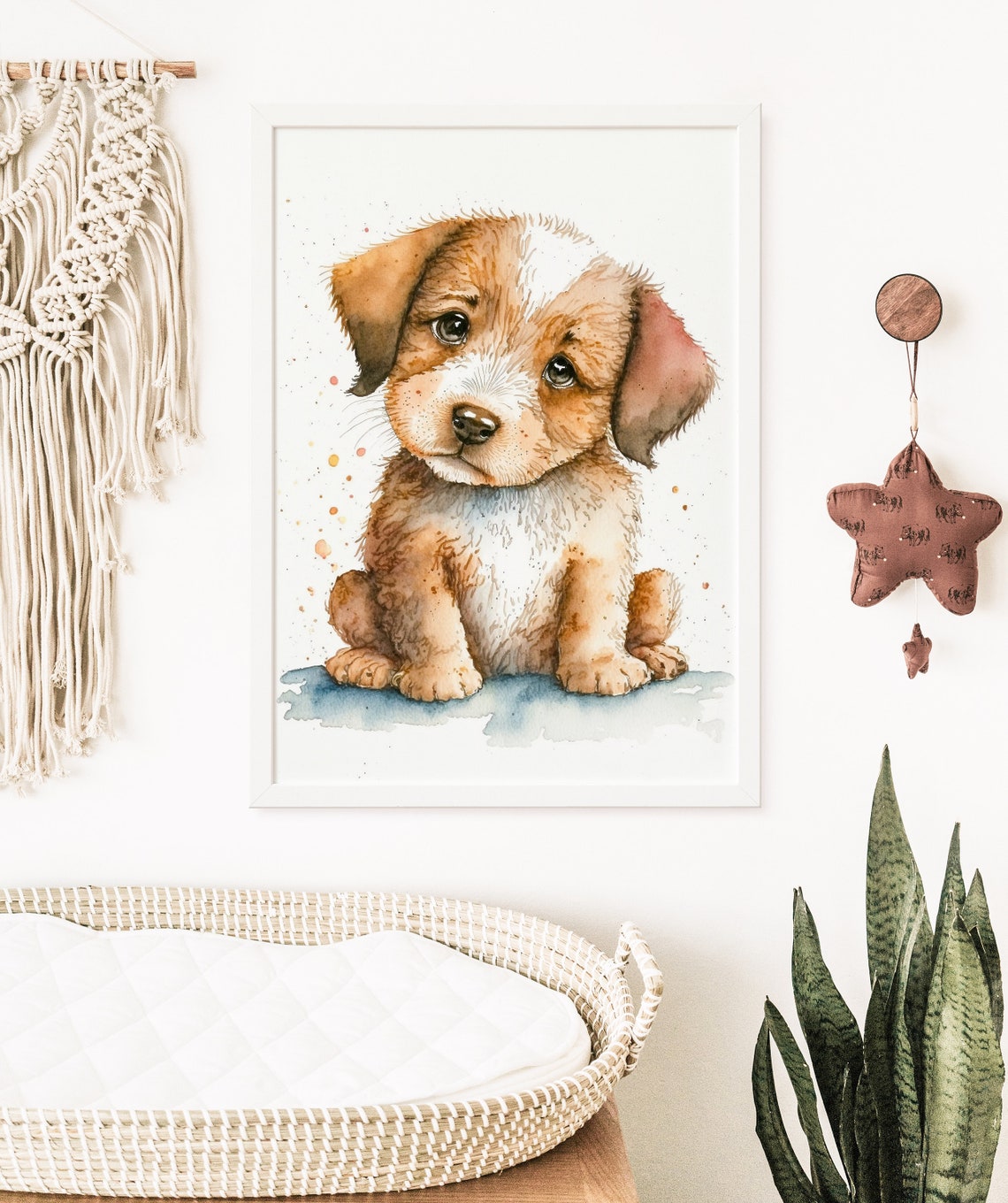 Nursery Wall Art Cute Puppy Print Boho Gift For A New Mum Kids Decor Watercolour Dog Baby Bedroom Painting Babies Toddler Animal Poster - Image 5