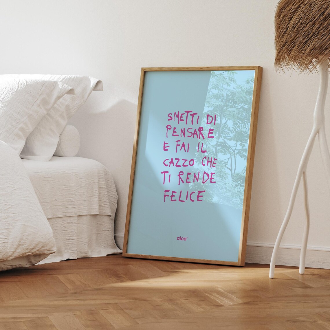 Minimalist Motivational Typography Art, Happiness