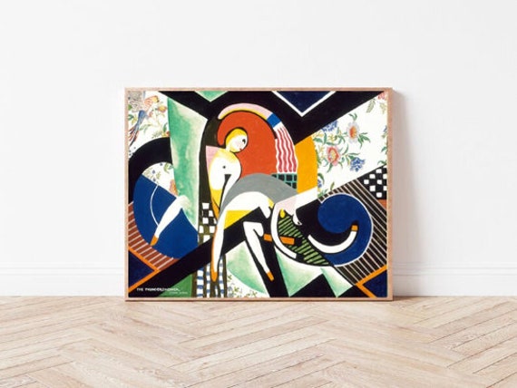 The Thundershower Cubist Abstract Female Figures Bold Color Art Poster