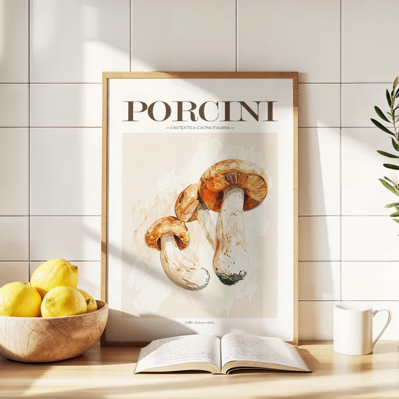 Mushrooms Fungi Minimalist Travel Poster