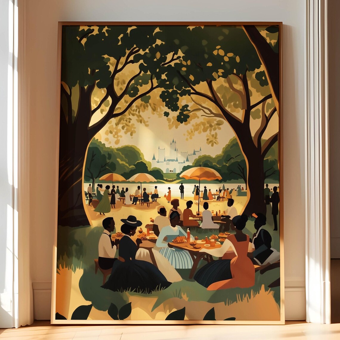 African Juneteenth People Art Print, Cultural Wall Art
