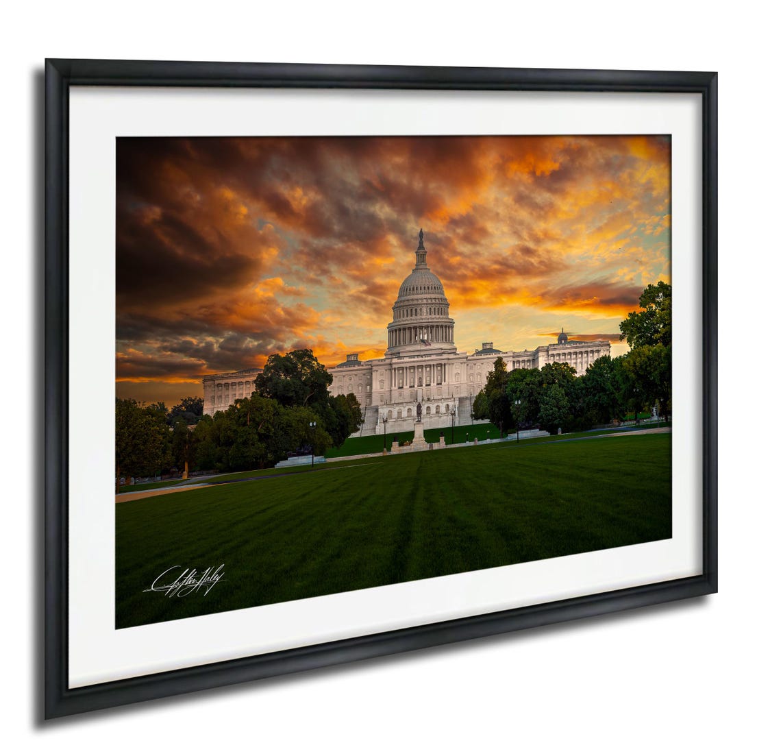 US Capitol Building Dramatic Sunset Sky Clouds Washington Poster