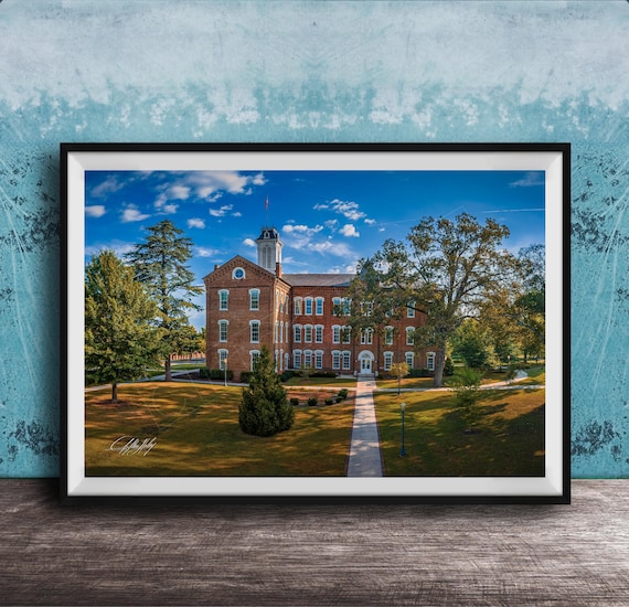 Historic Brick Hall Cupola Tower Golden Autumn Grounds Wall Art