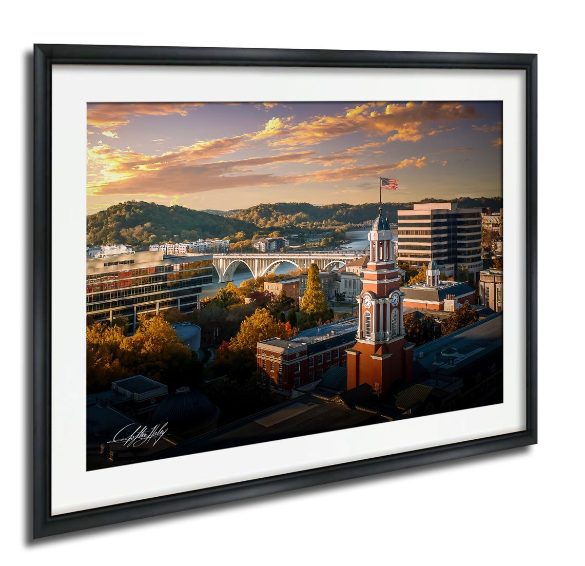 Knoxville Autumn Cityscape Print River Courthouse Framed