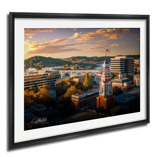 Knoxville Autumn Cityscape Print River Courthouse Framed